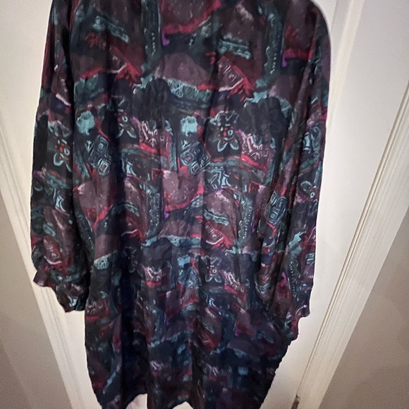 SILKLAND 100% silk duster kimono XL - Picture 2 of 5